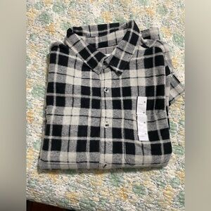 Goodfellow & Co Black and White Checkered Shirt | Fleece | Size XL